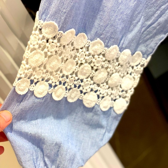 *NWOT* Rose & Rose Foras Embroidered Dress Blue/White - Size M - Picture 3 of 16